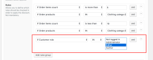 bulk discount user role