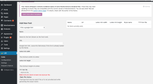 LSD Fonts management page