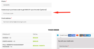 CodeCanyon field on Checkout page