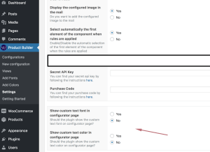 VPC Settings page view