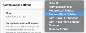 Selection of Modern Skin in Configuration