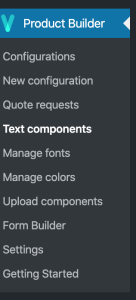 Product Builder Submenu