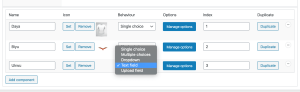 Textfield Behaviour selection
