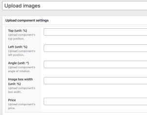 Upload component screen