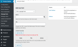 Font Manager view
