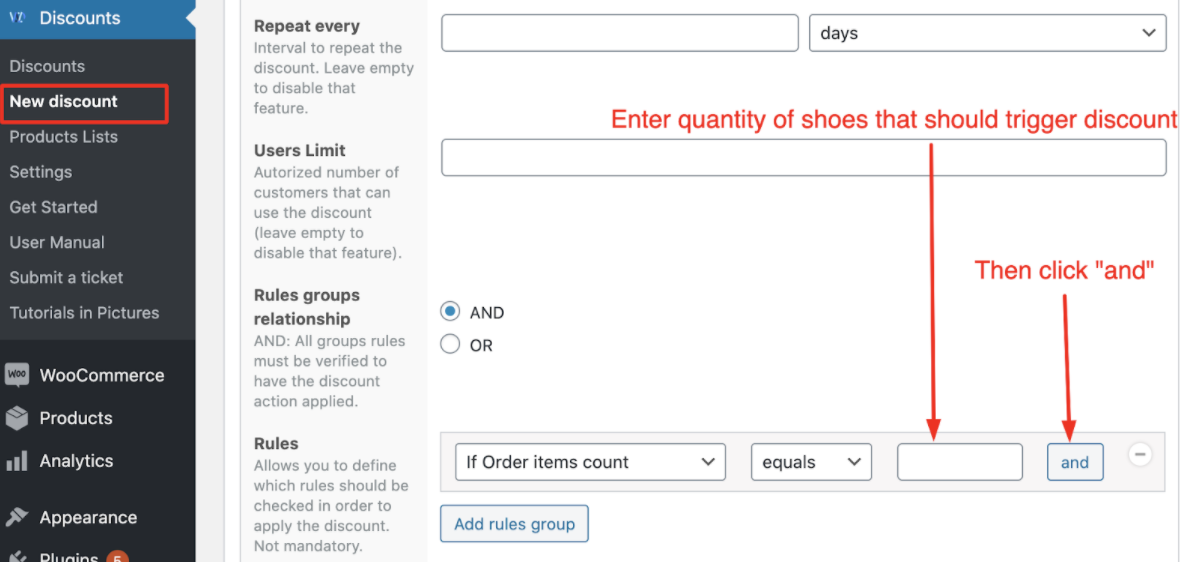 Crafting the Perfect Discount on a list of products if the customer purchases for a minimum quantity or amount within another list of products 1 new discount