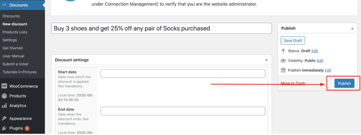 Crafting the Perfect Discount on a list of products if the customer purchases for a minimum quantity or amount within another list of products 5 discount on a list of products