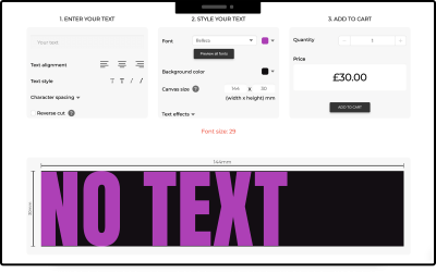Nati custom lettering designer for woocommerce